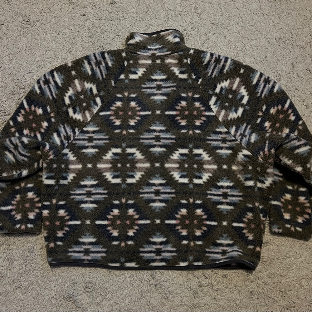 American Eagle Patterned Fleece Jacket With Butto… - image 3